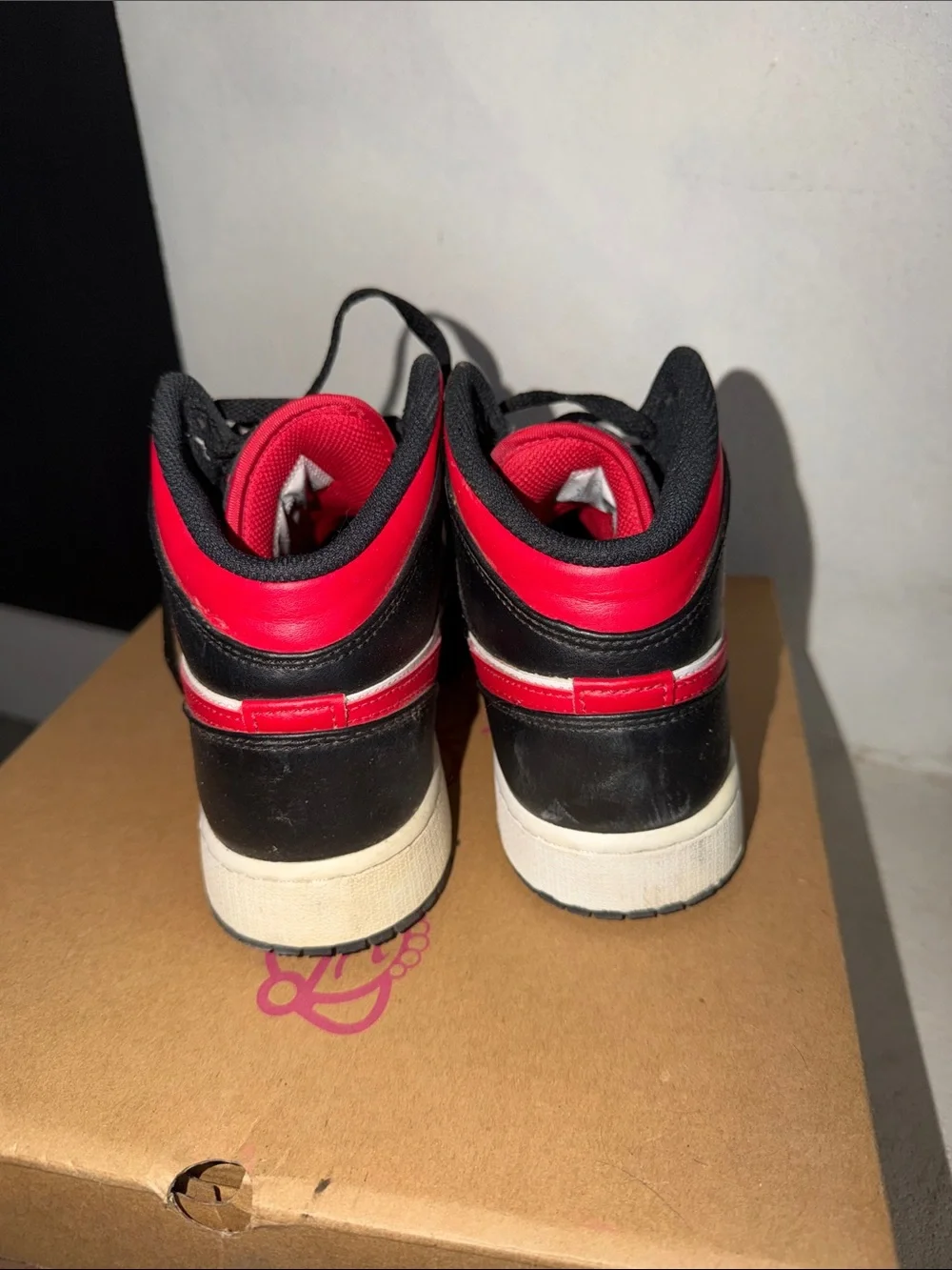 Nike Kids Red, Black & White High-Top Sneakers
